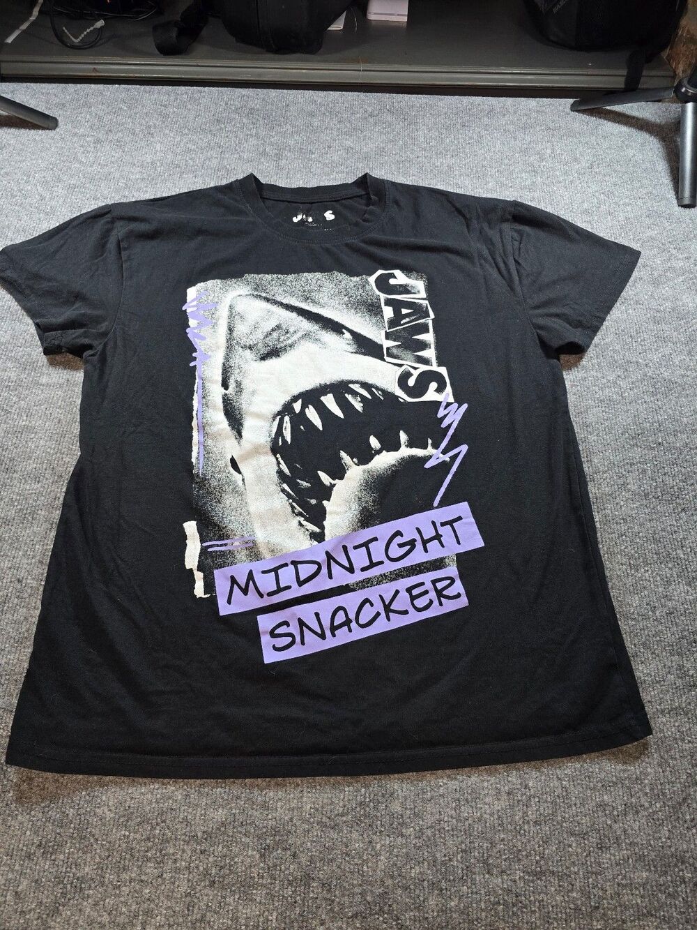 Jaws Movie Graphic T Shirt Mens L Black Shark Streetwear Tee